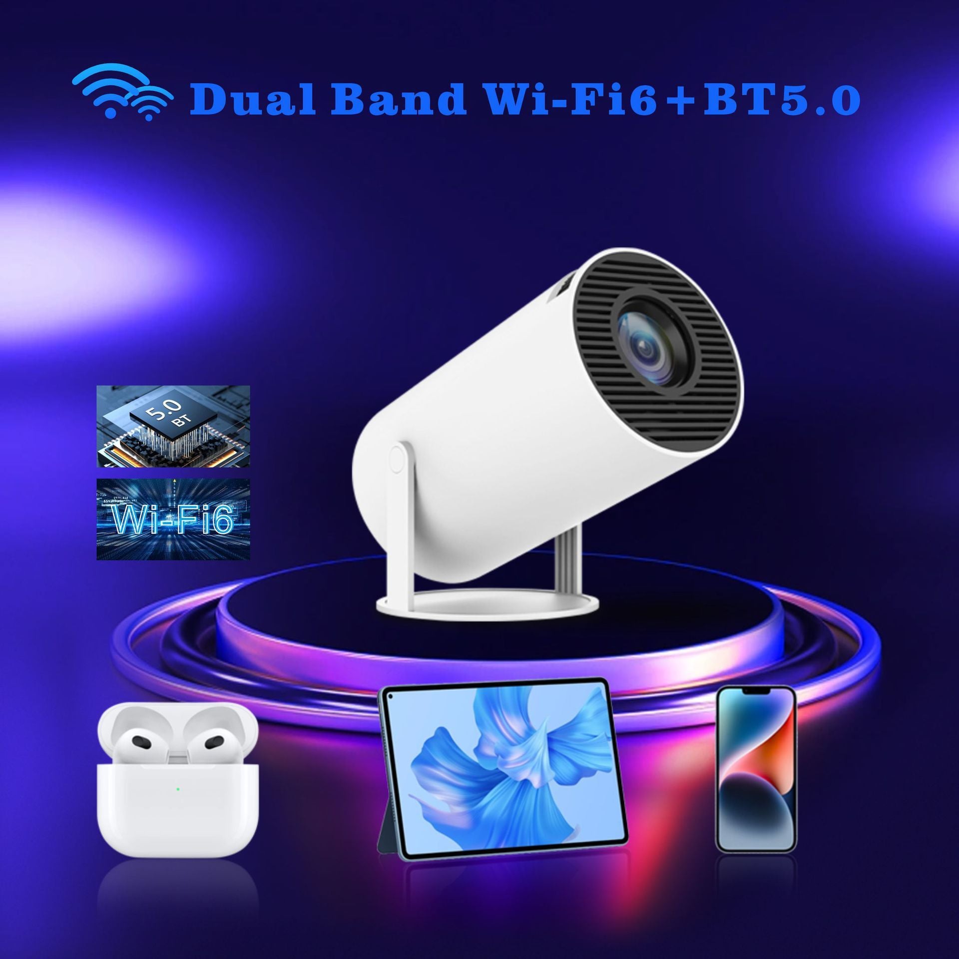 Smart Projector Home 4K Portable