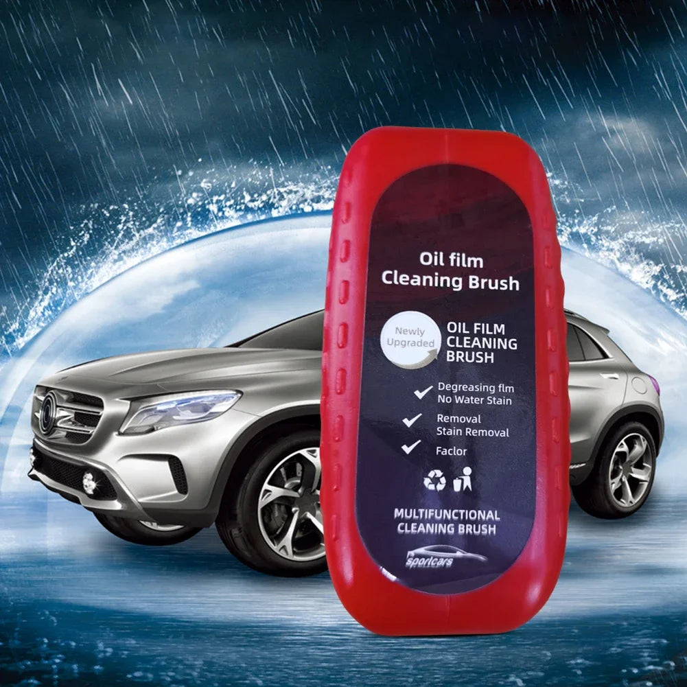 Car Glass Sponge Cleaning Brush Car Window Glass Cleaner Removes Dirt Windshield Oil Film Cleaner Glass Oil Film Cleaning Brush