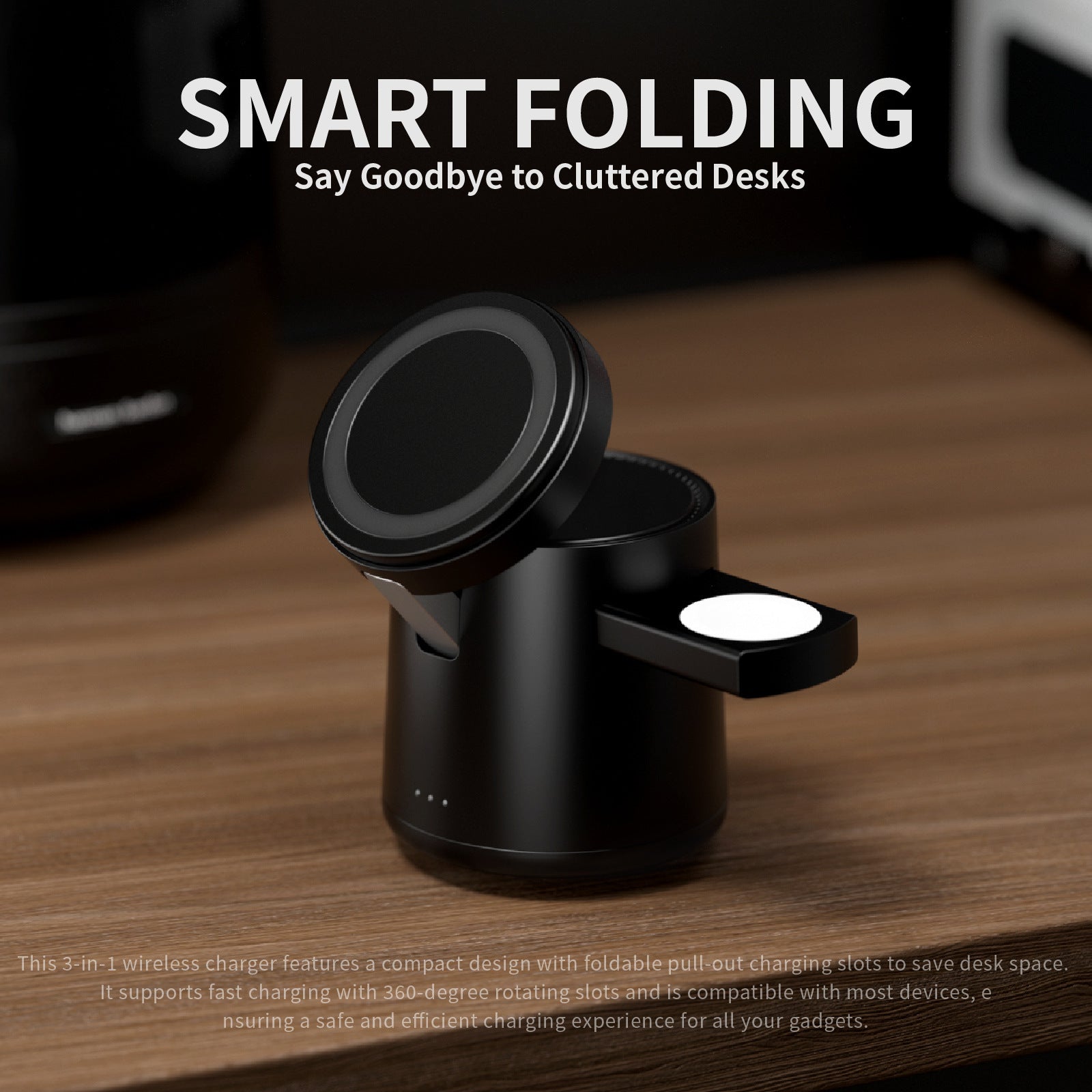 Magnetic 3-in-1 Wireless Charger 15W